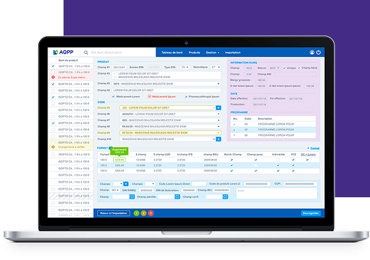 Medical software interface on laptop