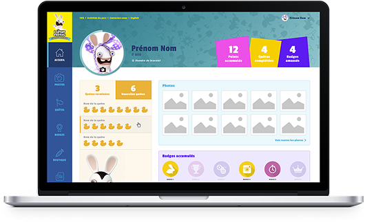 Gaming interface on laptop