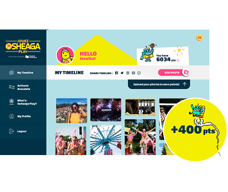 Interactive and playful web application interface with multimedia content