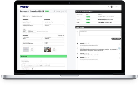 Industrial management interface on laptop