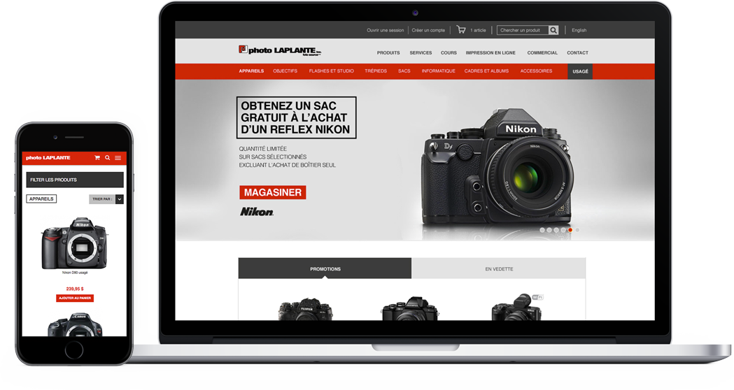 Aperçu du site web de Photo Laplante sur ordinateur et mobile