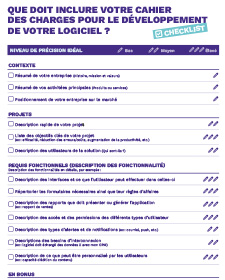 Cahier des charges checklist logiciel sur mesure