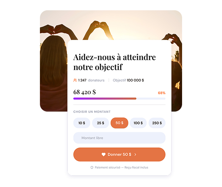 Composante d'une plateforme de dons